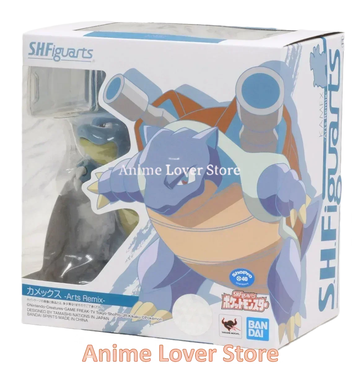 Bandai Original Pokemon S.H.Figuarts SHF Anime Figure Blastoise Anime Action Figures Toys for Kids Collectible Model Ornaments