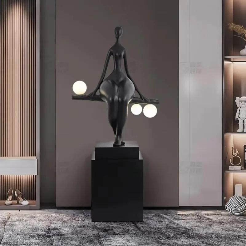 Hot Sales Creative Abstract Human Shape Floor Lamp Resin Crafts for Living Room Decorative Sales Office Sculpture Art Decorative