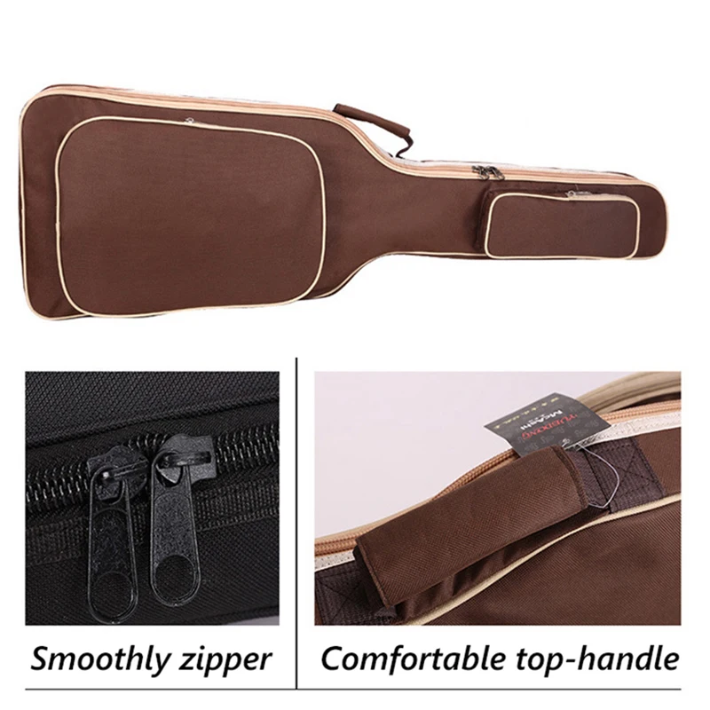 Electric Guitar Case Bass Bags Double Adjustable Straps Pad 8mm Cotton Thicken Cover 600D Oxford Black Classical Gig Handbag X34