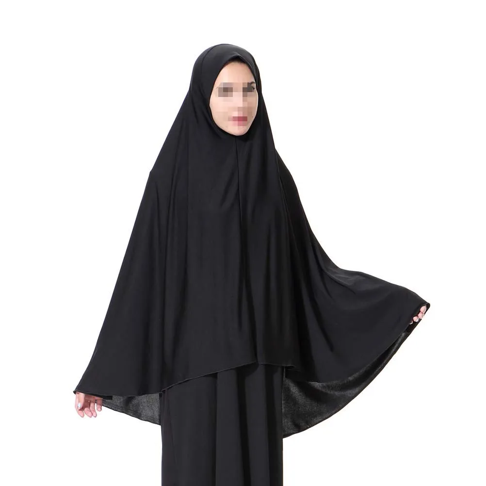 

Women Black Full Cover Inner Hijab Cap Lightweight Stretch Muslim Hijab Long Wrap Scarf Ramadan Shawl Size M Breathable