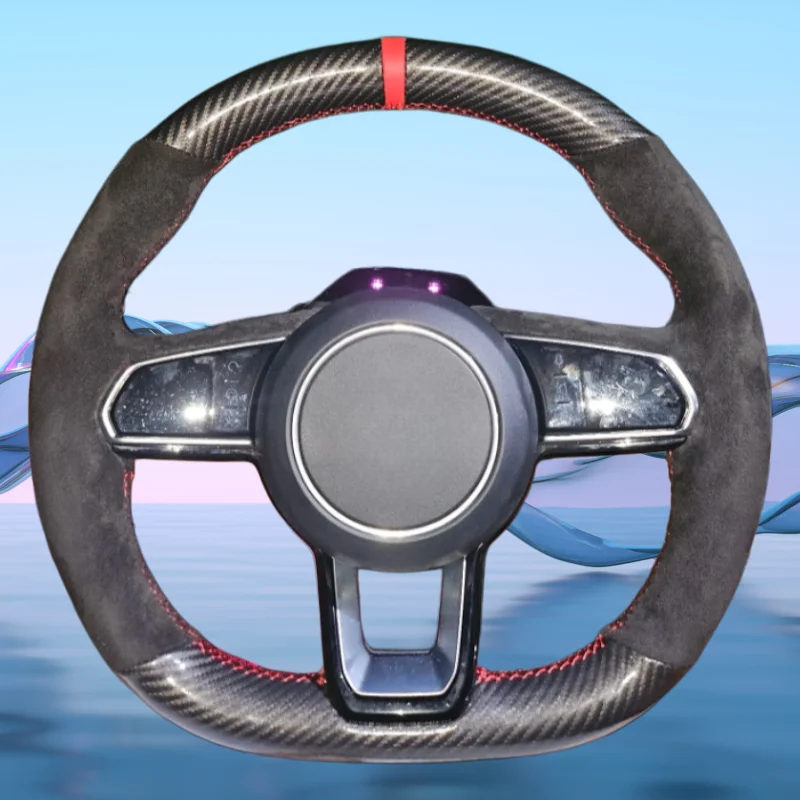 

Custom Hand Sewn NonSlip Carbon Fiber Suede 009 Protection Shell Car Interior Accessories Car Steering Wheel Cover For ZEEKR 001