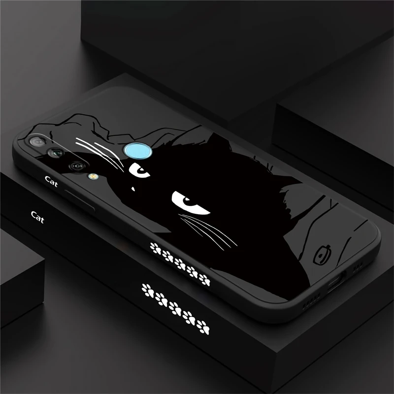 Cute Cat Cartoon Case For Huawei Y9 Prime Y9 Y7 Pro 2019 P Smart 2021 Y7 Y6 Pro Y7P Y7A Y7P Y8P Matte Liquid Silicone Back Cover