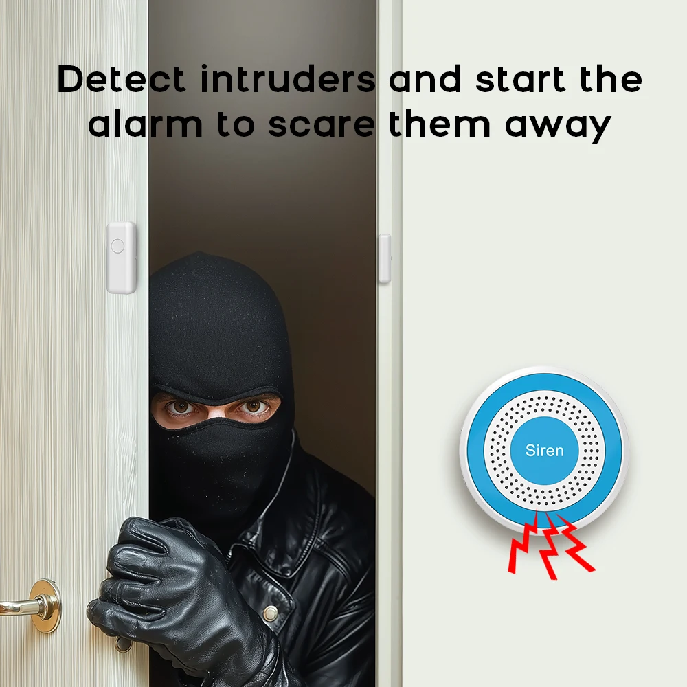 PGST WiFi Alexa Tuya Smart Life Home Alarm Security System Kit أتمتة المنزل إنذار الأمن حماية مستشعر حركة الباب