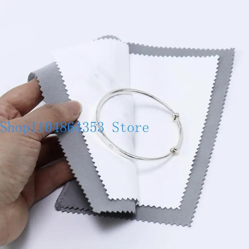 652F قماش تلميع معدني أنيق متعدد الأغراض ملحقات منزلية قماش قطني قوي كبير محمول للمجوهرات والعملات المعدنية #5