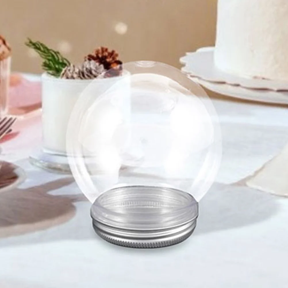 6 ชิ้นโปร่งใส Snowball ขวดพลาสติกขนาดกะทัดรัด DIY ลูกโลกน้ํา Photo Xmas อลูมิเนียมที่ว่างเปล่าเด็ก Planet Earth