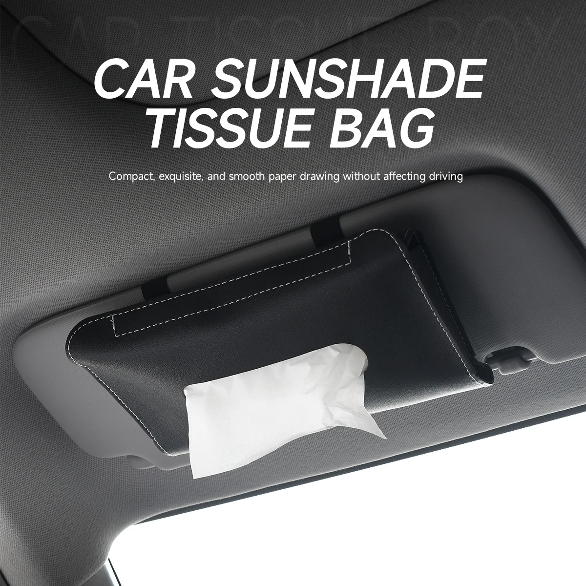 Car Tissue Box Interior Storage Supplies Sun Visor Hanging Tissue Storage Bag Ultra-thin Storage Box Car Interior Accessories