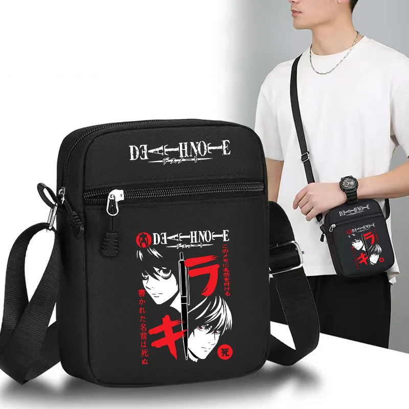 

New anime DEATH NOTE shoulder bag multi-compartment zipper crossbody bag men and women mini shoulder bag