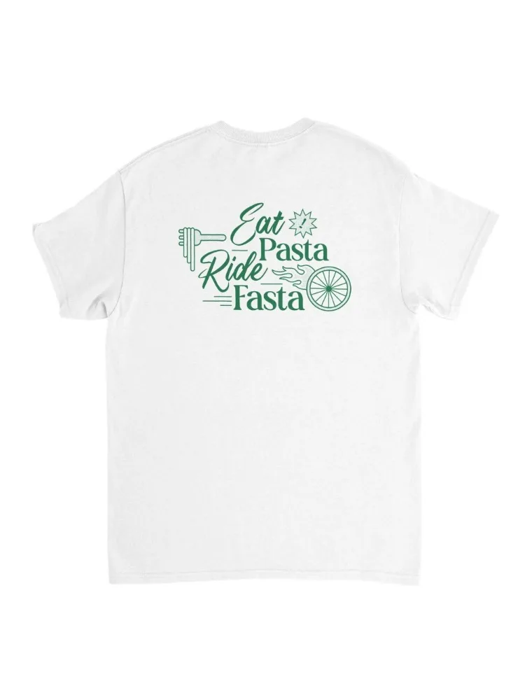 AliExpress laoyaoyifu White Roadbike Cotton T-Shirt Eat Pasta Ride Fasta Cycling Triathlon Training Camp Endurance Sport Graphic T Shirts Men Clothing