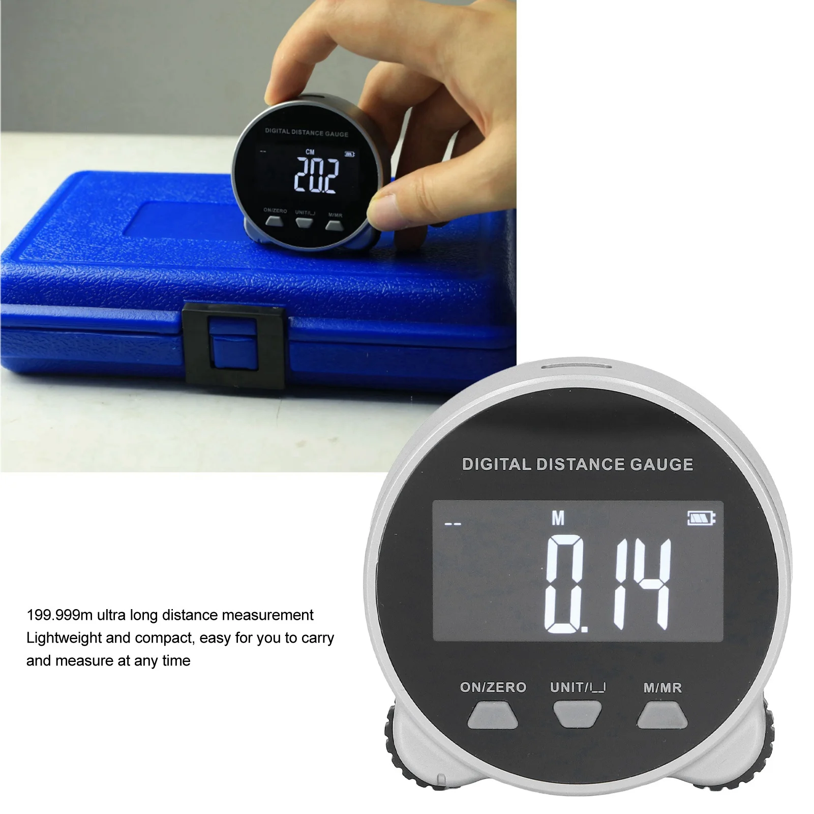 Digital Tape Measure Unit Switchable Digital Display Roller Ruler Silver Black Multifunctional Compact for Curve for Circle
