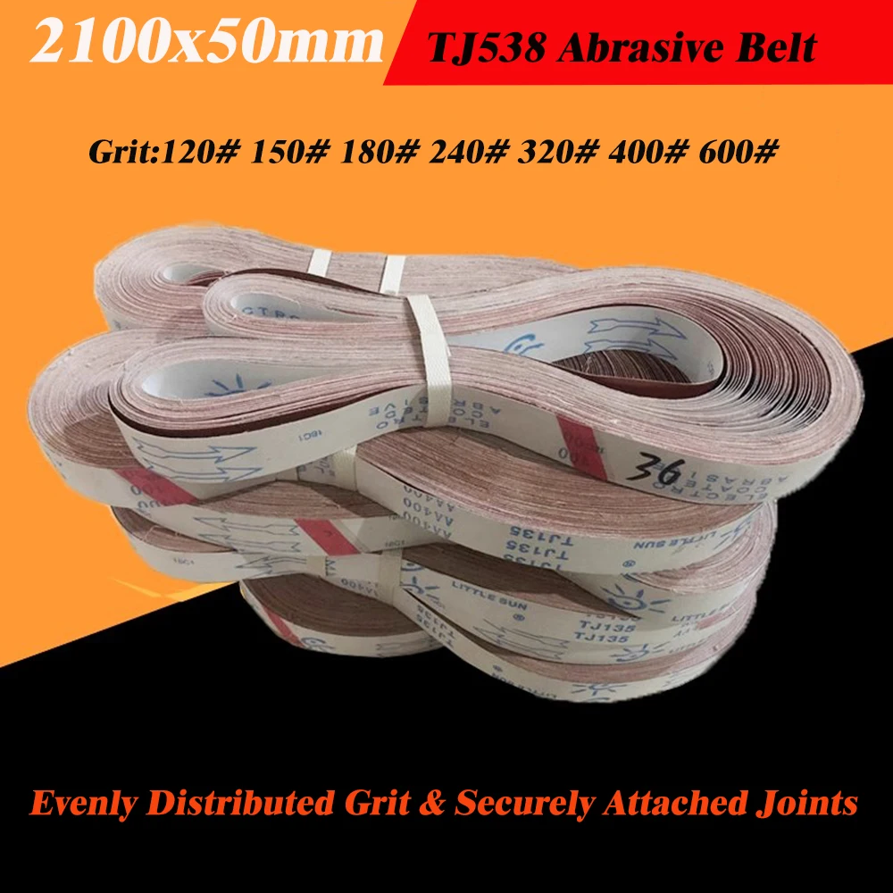 1/2/5PCS 2100x50mm Abrasive Belts P120-600 Grits Sanding Belts Abrasive Bands For Metal Furniture Wood Stainless Steel Polishing