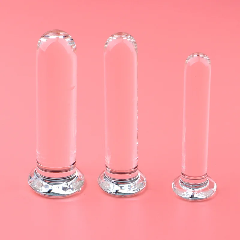 Dia 2/2.5/3cm Glass Dildo Glass Anal Plug Long Glass Sex Toys Smooth Surface Strapon Anal Dildos Butt Plug Women Intimate Toys