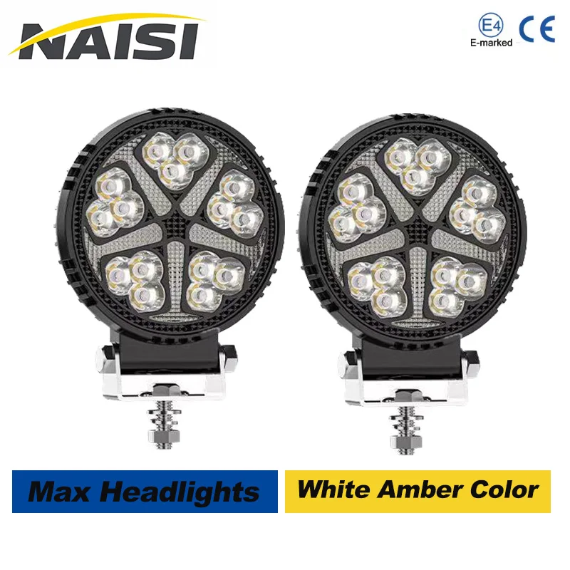 

Round 110MM Auto Lighting System DC9V-60V Offroad LED Spot Flood Light Round 16SMD LED Work Light for Car Truck ATV SUV