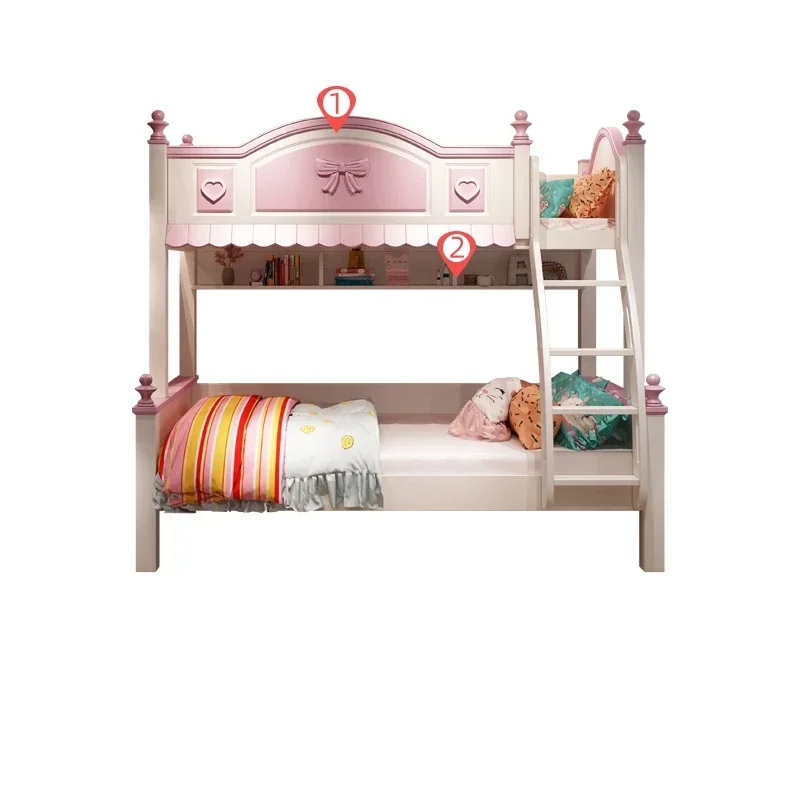 Bilayer-camas de princesa para niños, litera de altura dividida, muebles  dormitorio infantiles, QF50TC