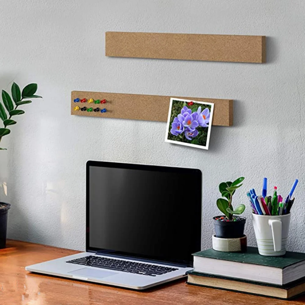 5Pcs Cork Board Strips Self-Adhesive Long Cork Board For Wall Desk Home Classroom Office For Paste Notes Photos Schedule