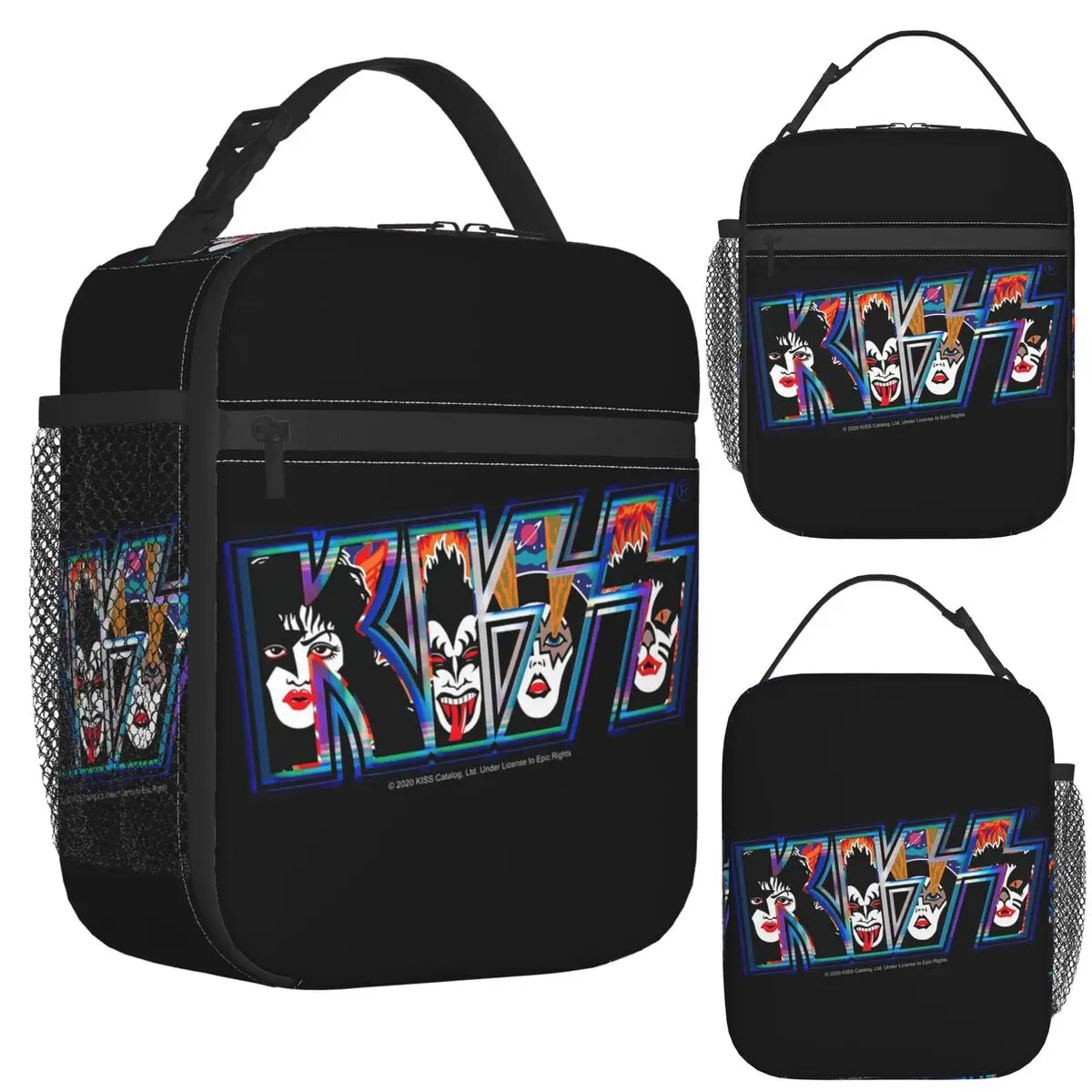 

Kiss Rock Band Retor Insulated Lunch Bag for Women Picnic Storage Food Boxes Portable Container Cooler Thermal Lunch Box Tote