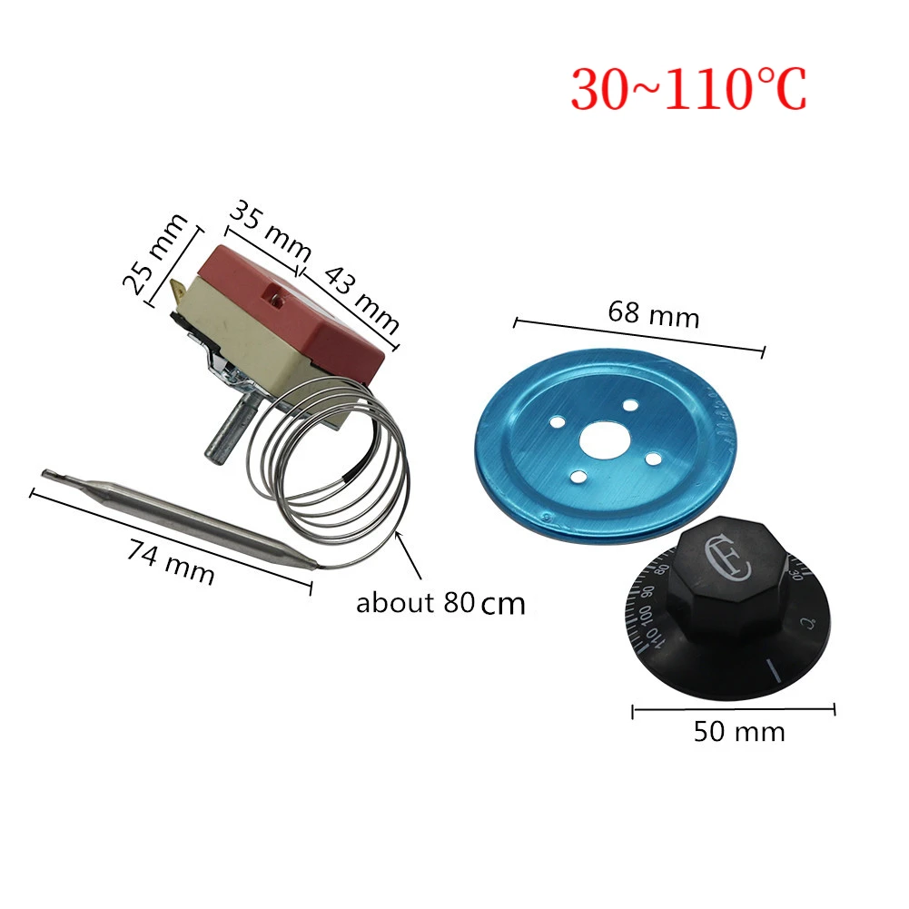 Dial Thermostat Temperature Control Switch For Electric Oven AC 220V 16A  30-110 50-300 Celsius Degree Switch Oven Water Heater