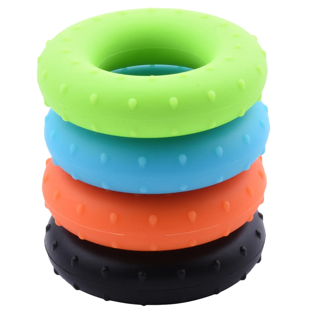 4Pcs Hand Strengthener Grip Rings Silicone Muscle Training Fitness Hand Exercisers Forearm Strength Trainer Finger Massage Rings