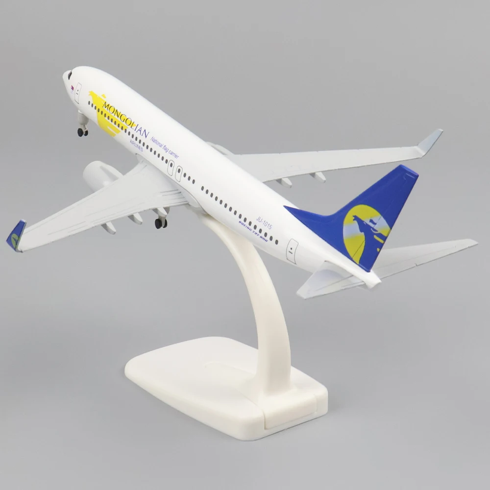 Metal Aircraft Model 20 Cm 1:400 Mongolia B737 Metal Replica Alloy Material With Landing Gear Toys Collectibles Birthday Gift