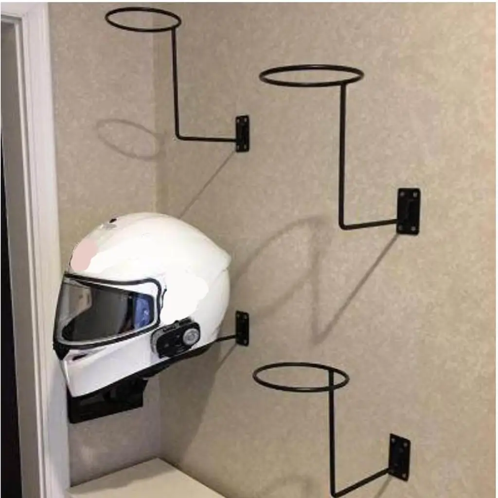 Wall Mount Steel Helmet Holder Space Saving Hanger Rack Hook for Equipment and Parts for Motorcycles Garage Use