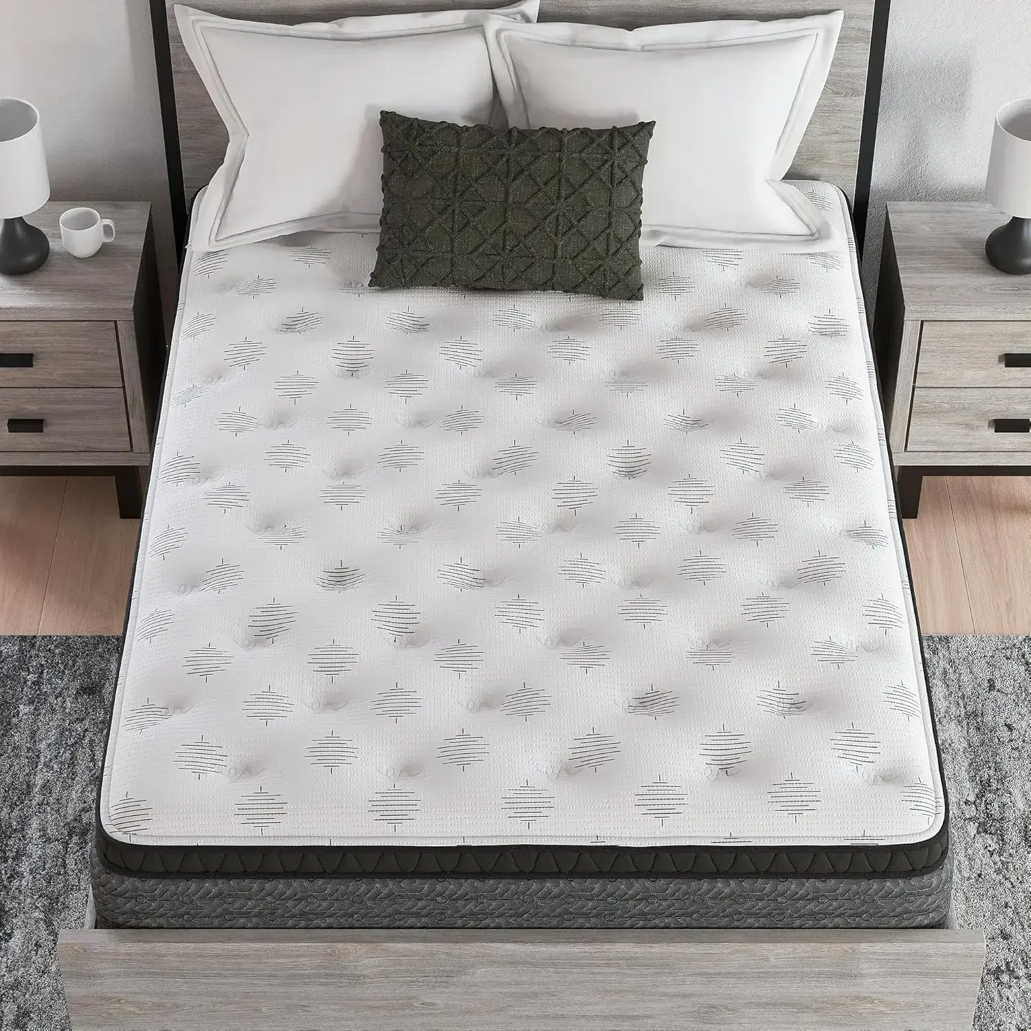 California King Size Ultra Luxury 16 Inch Hyper Cool Euro Top Hybrid Mattress with Cooling Gel Memory Foam