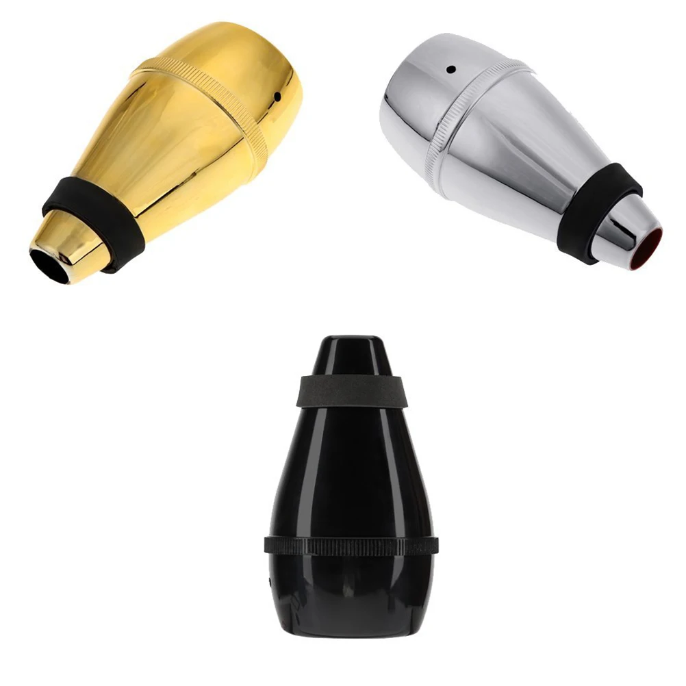 

Golden Plastic Trumpet Practice Mute Lightweight 13.5X7X7Cm Quiet Playing Aid Easy On Off Brass Instruments Accessories Parts