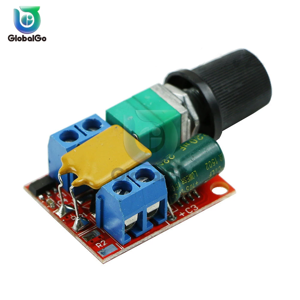 5A Voltage Regulator Mini PWM DC Motor Speed Controller 3V-35V Speed Regulator Control Switch LED Dimmer DC 5V 12V 24V