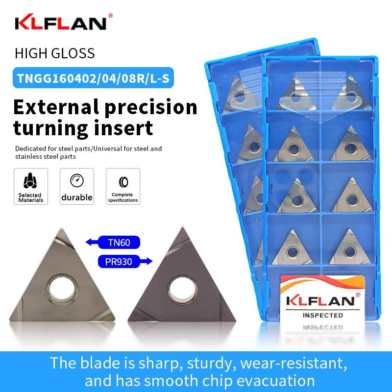 

Small Groove Finish Turning Insert TNGG160402R-S TNGG160402L-S TN60 For Cast Iron And Carbon Steel PR930 For Stainless Steel