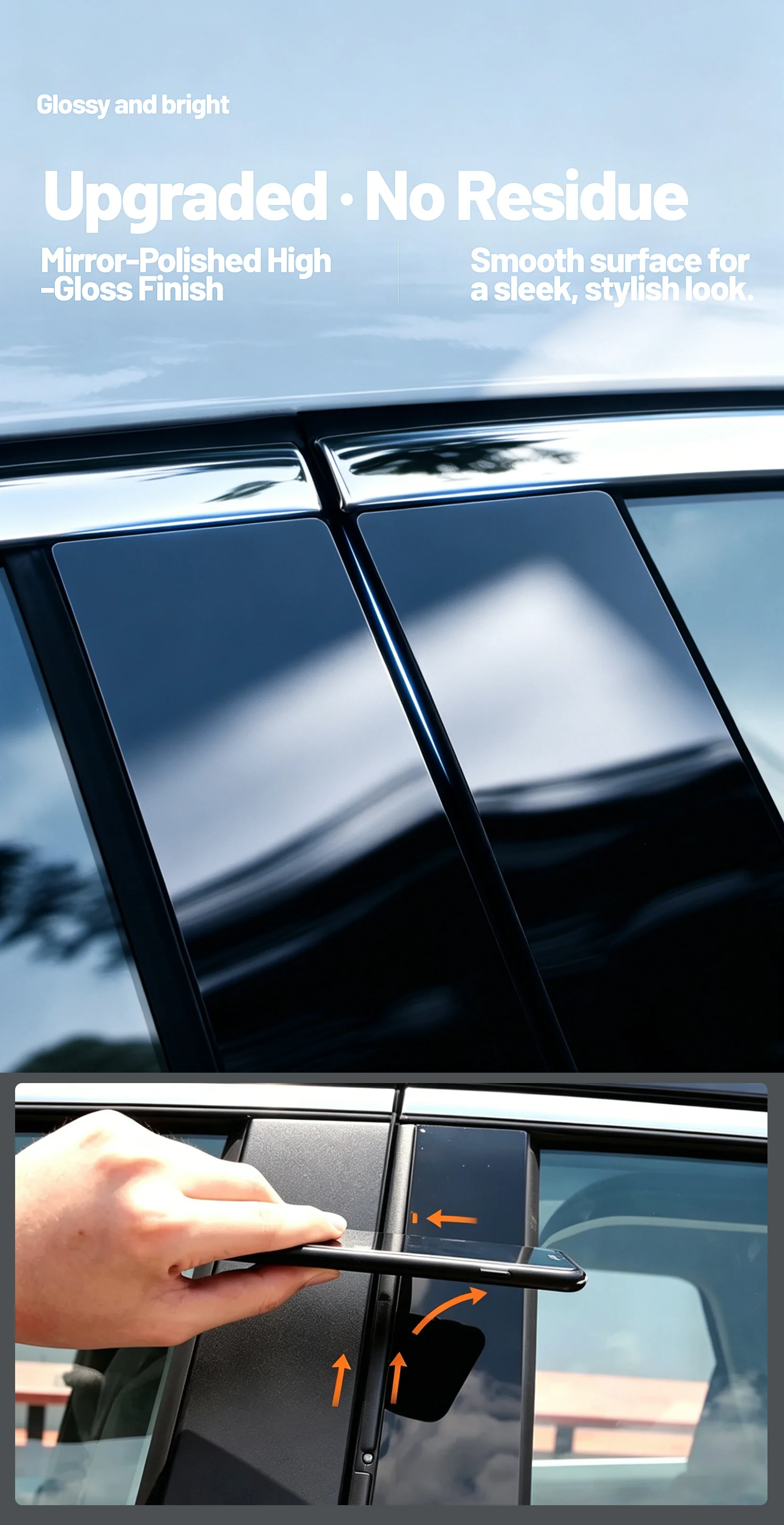 6-teiliges Auto-Fensterverkleidungsset für Ford Focus 2 MK2 Classic 2005-2015 2006 B C Säulenverkleidung Türaufkleber Dekor Zubehör – Detail 2