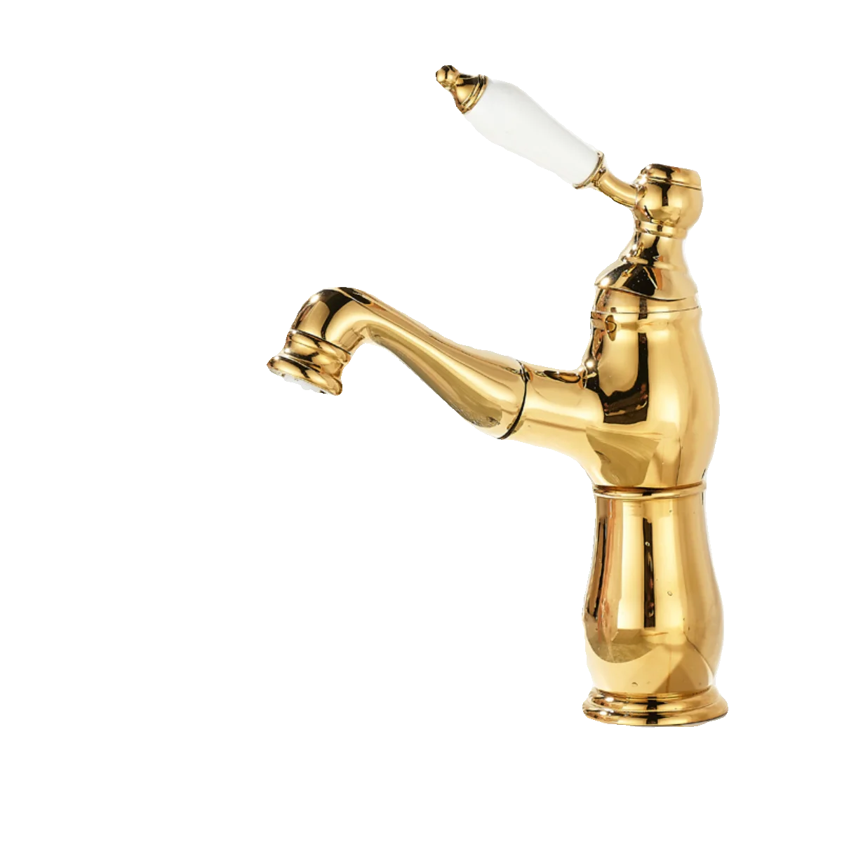 

Gold all-copper pull-out faucet, basin bathroom hot and cold washbasin, bathroom