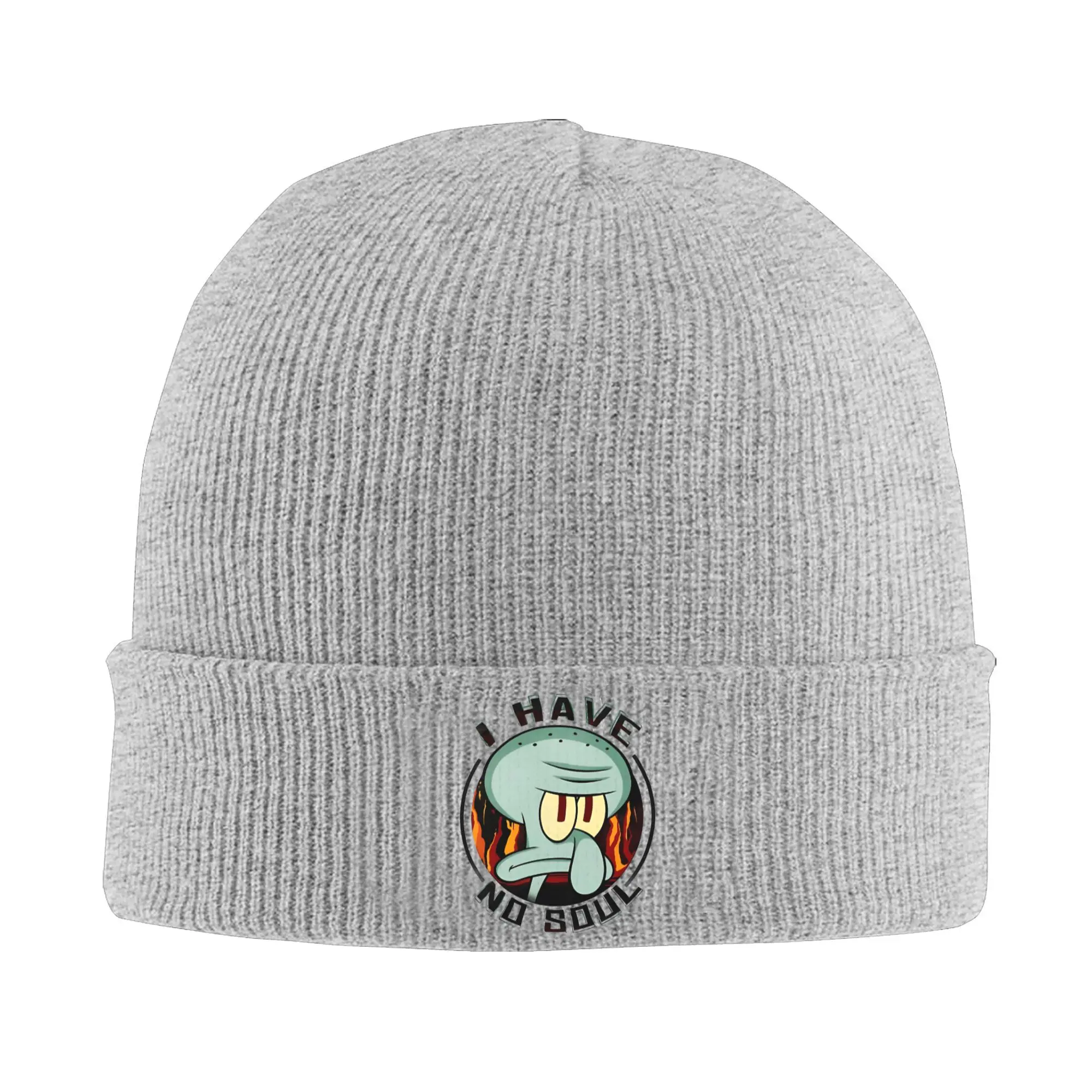 I Have No Soul Squid-ward  Knitted Hat Beanie Winter Hat Warm Acrylic  Street Cartoon S-Sponge bob Caps for Men Women Gift