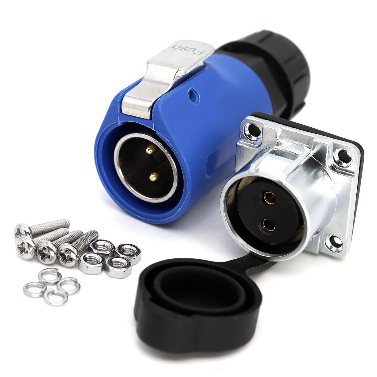 LP20 Waterproof connector black, yellow, blue plug and socket  2 3 4 5 6 7 8 9 10 12pins connector M20 Panel mount power cable