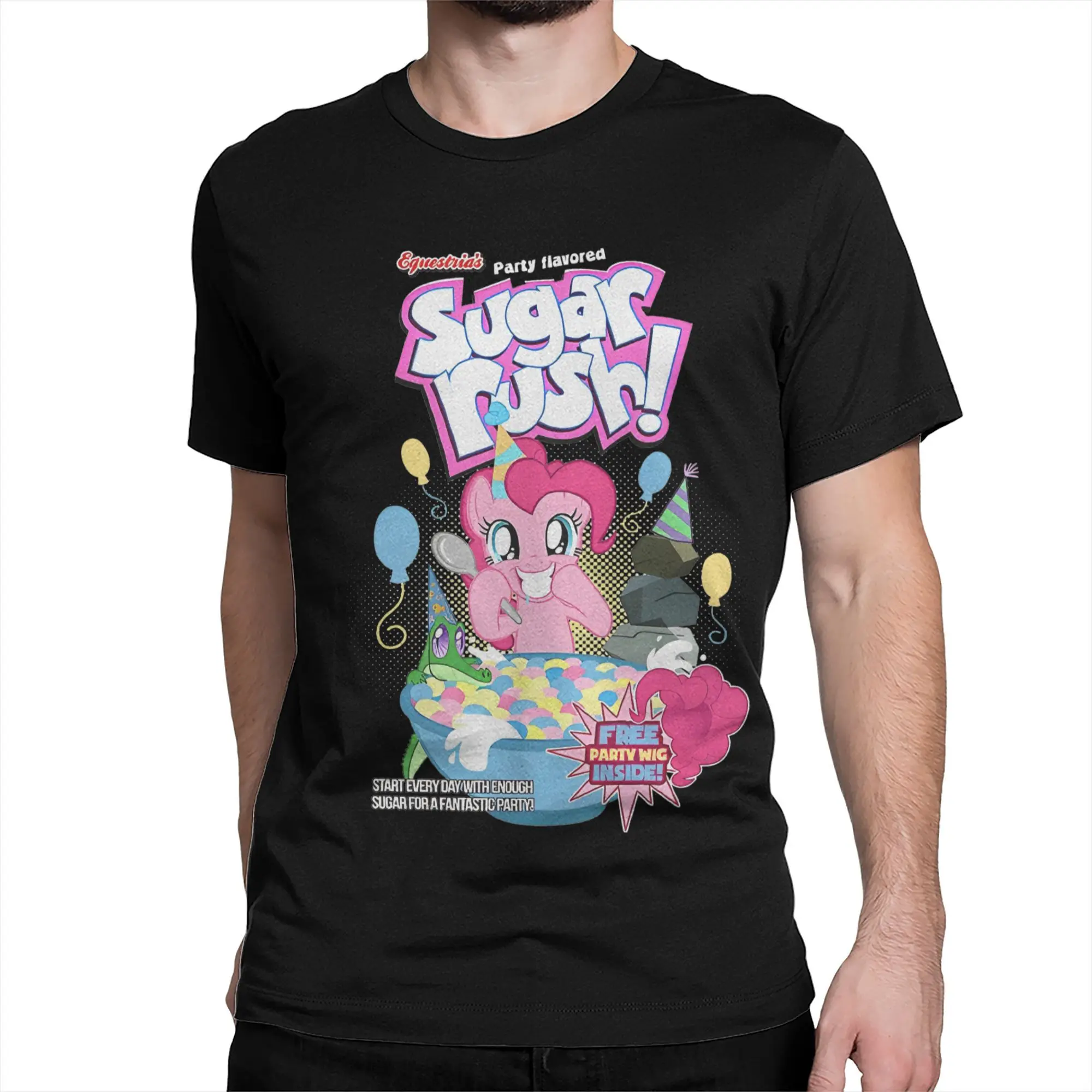 Party Flavored Sugar Rush Pinkie Pie T-Shirt for Men Women Ponies friendship is magic Cotton Tees Crewneck T Shirts Printed Tops