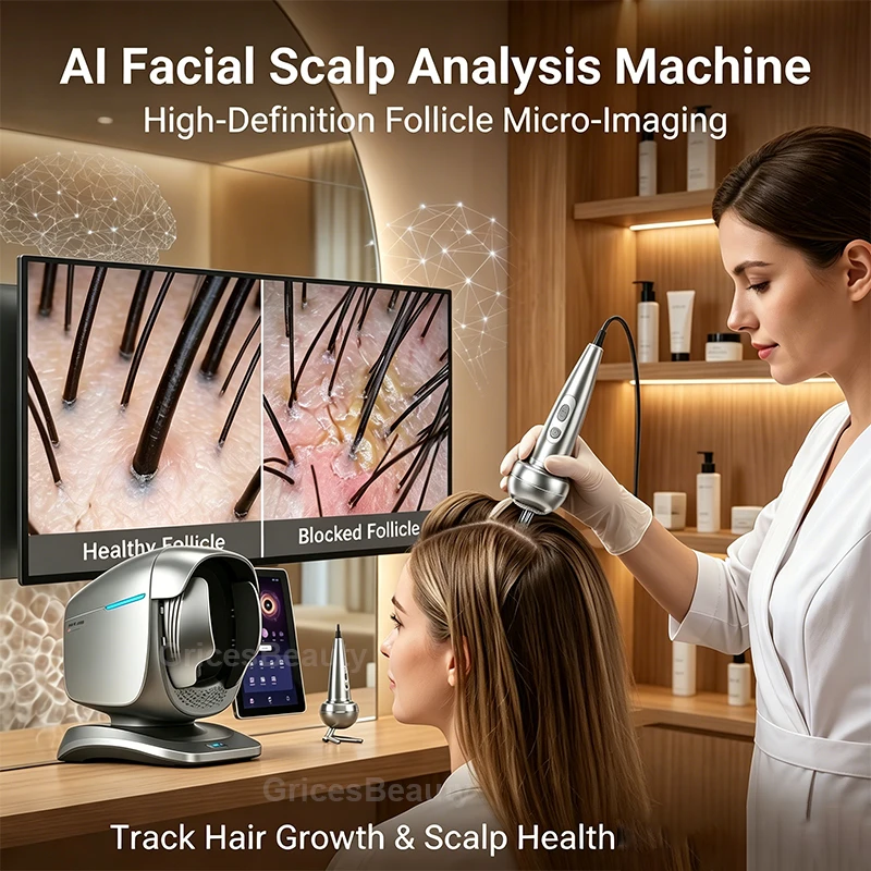 Nuevo Analizador de Piel Facial X3 Pro con Análisis del Cuero Cabelludo, Dispositivo de Cuidado de la Salud y Belleza, Máquina de Análisis de Piel con IA para Uso en Salones y Spas