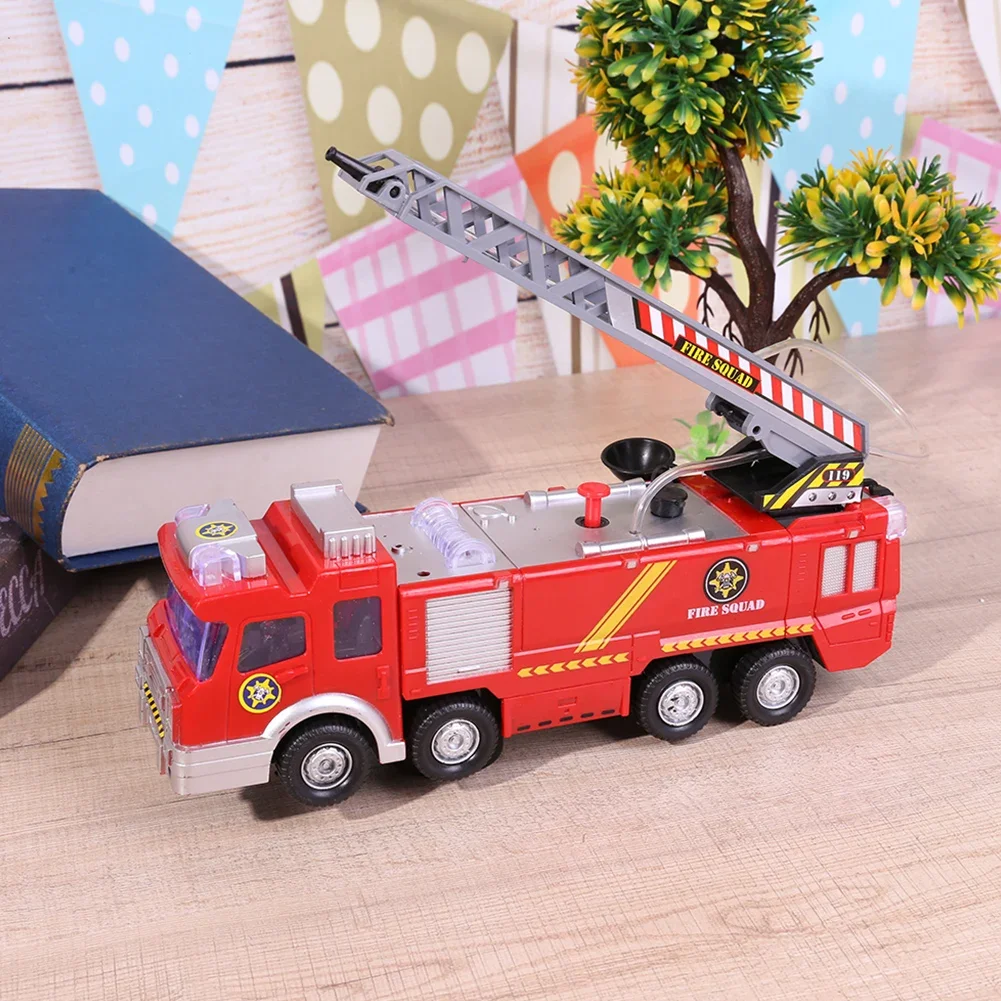 

Fire Engine Helicopter Toy Cars Rotatable Ladder with Lights Sounds Water Spraying Vehicle for Kids Above 6 Years Old