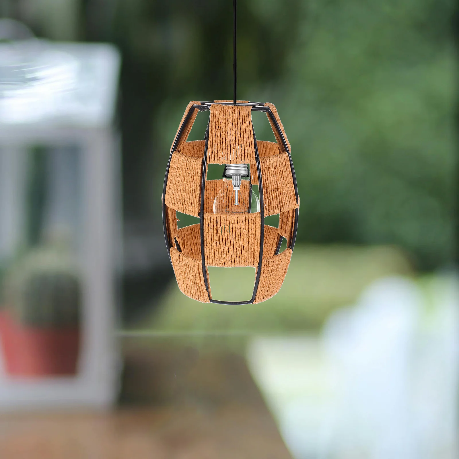 

1pcs Woven Lampshade Rattan Style Pendant Light Shade For Living Room Kitchen Dining Table Farmhouse Coastal Decor Ceiling Light