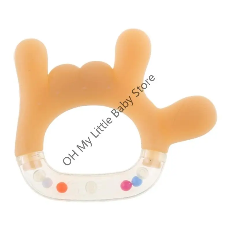 

M76C Baby Rattle Toy for Newborn Baby Teether Rattle for Sensory Development Chewing Shaking & Grasping Toy Different Gesture