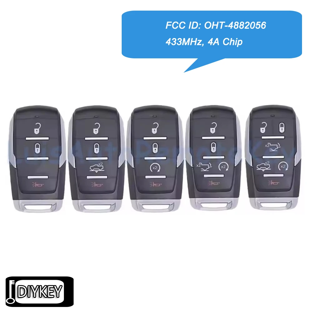 

Умный пульт дистанционного управления Prox, чип 433 МГц, 4 А для Dodge Ram 1500 Pickup 2019 2020 2021 2022 2023 2024 OHT-4882056 68291692AD 68291691