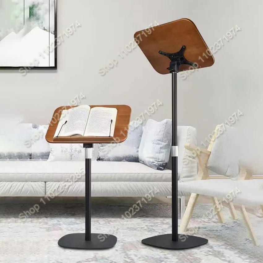 Wooden Book Stand Stable Base Rotated and Liftted Hands Free Holder Adjustable Height Cookbook Holder Sheet Music 독서대