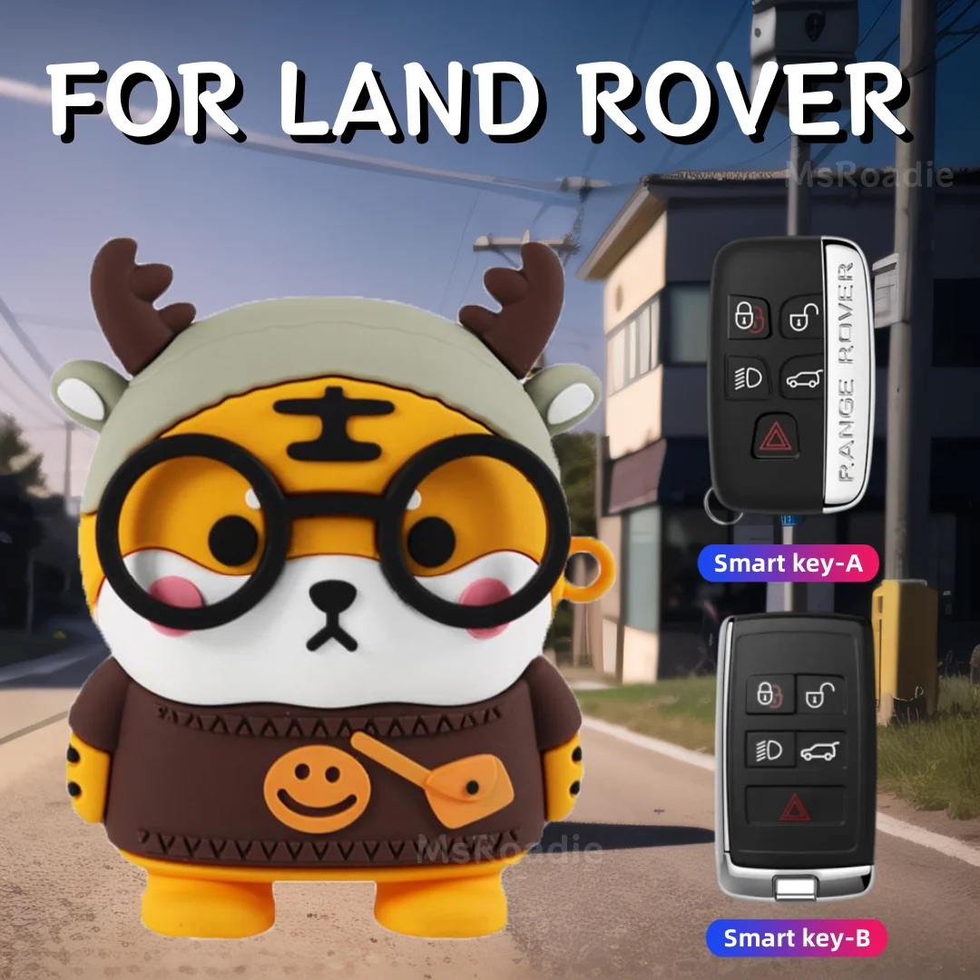 

Dull Tiger Car Key Case for Land Rover Range Rover Evoque Discovery Sport Velar for Jaguar XE XF E-Pace F-Pace Car Accessories