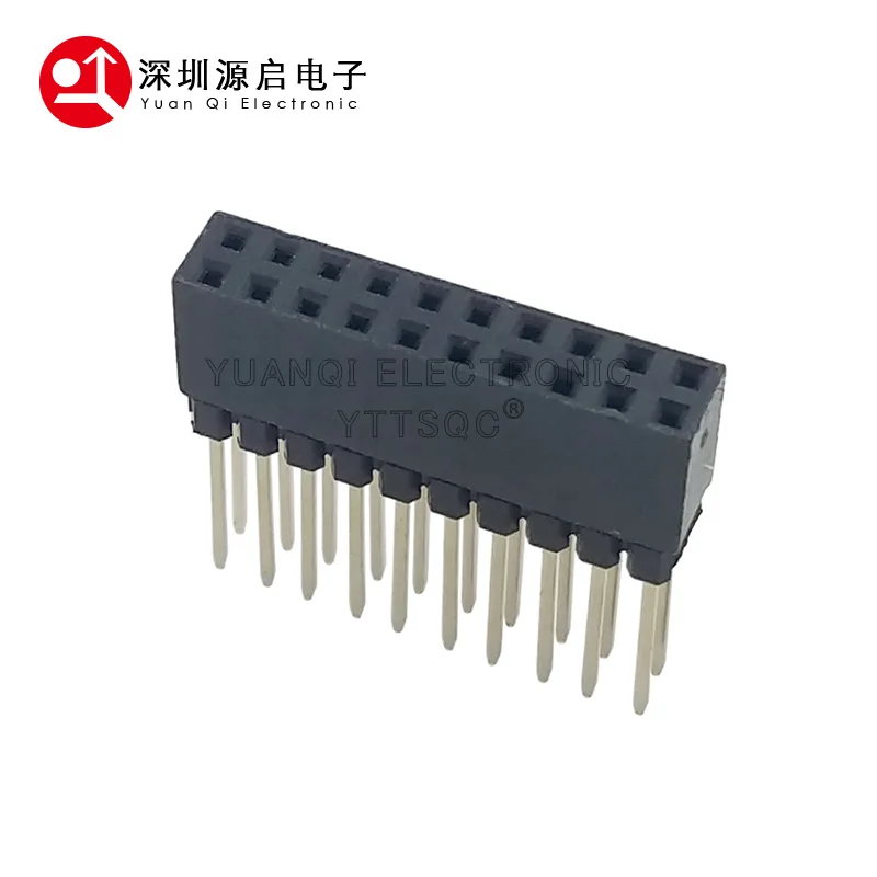 5PCS 2x10 PIN Double Row Straight FEMALE PIN HEADER 2.54MM PITCH Pin Long 12MM Strip Connector Socket 2*10 20 PIN 2x10pin PC104