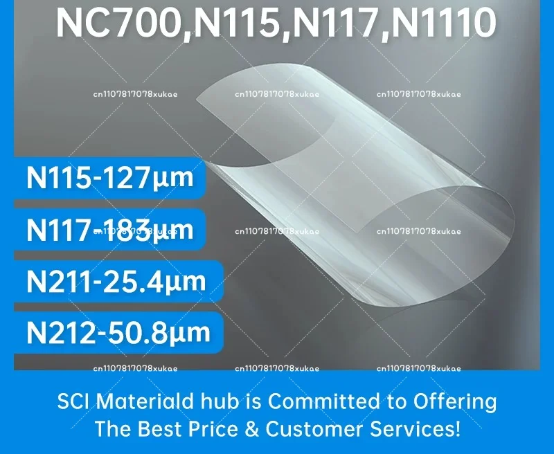 Perfluorosulfonate Ion Membrane NR212 Is Suitable for DuPont Proton Exchange Membrane Nafion 212 10*10cm