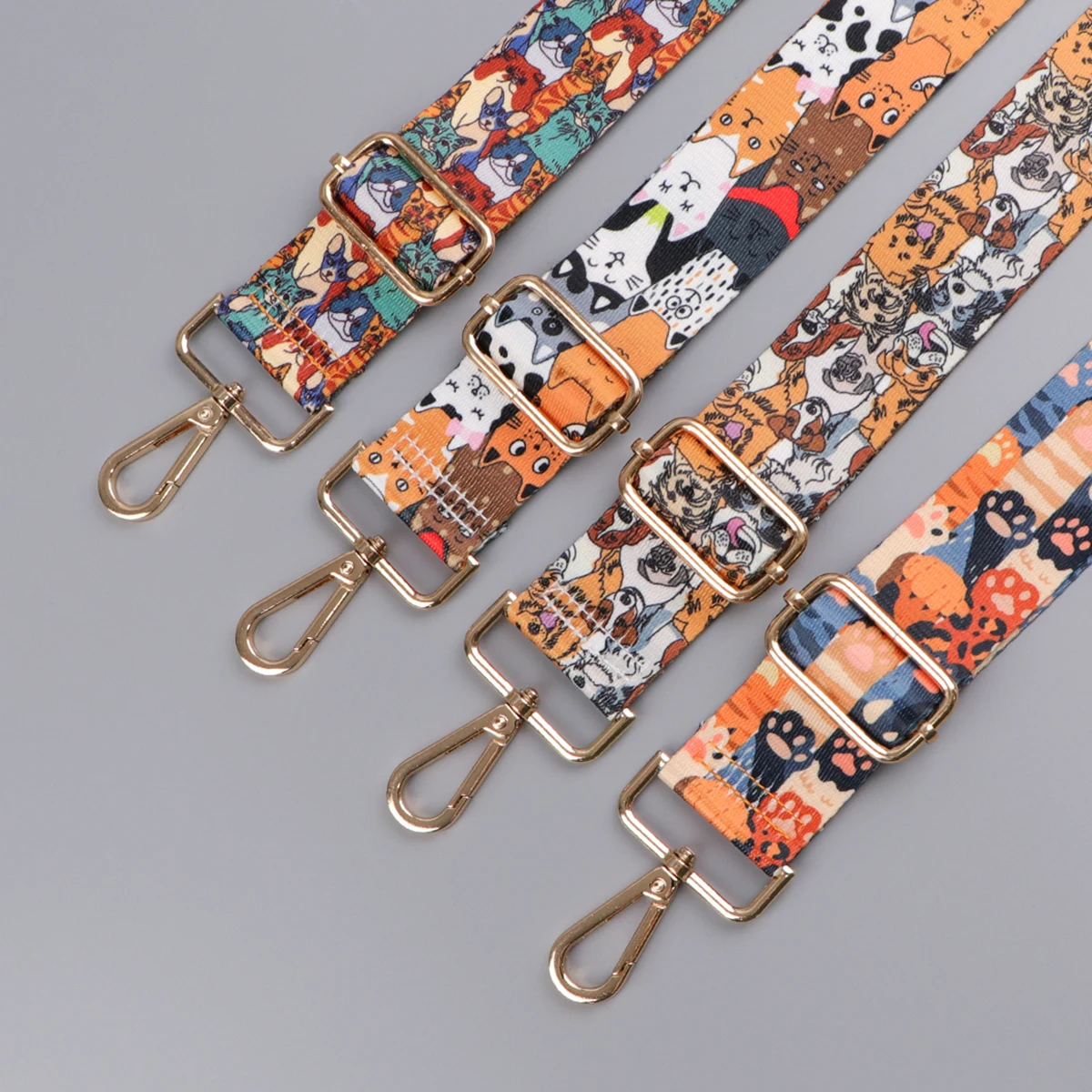 Cute Pet Dogs Bag Strap Woman Colored Straps for Crossbody Messenger Shoulder Bag Accessories Cats Adjustable Belts Straps