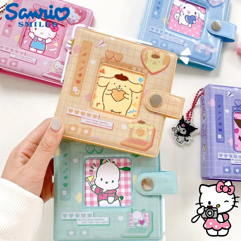 

New Sanrio Loose Leaf Card Book 3 Hole Album Storage Cartoon Figure Kuromi Pochacco 3Inch K-pop Trading Card Store Friends Gifts