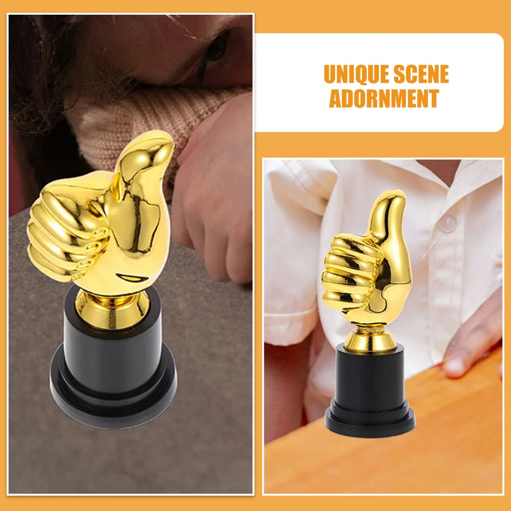 2 Pcs Toy Trophy Kindergarten Competition The Medal Plastic Thumb Decor Golden Decorative Cup Children