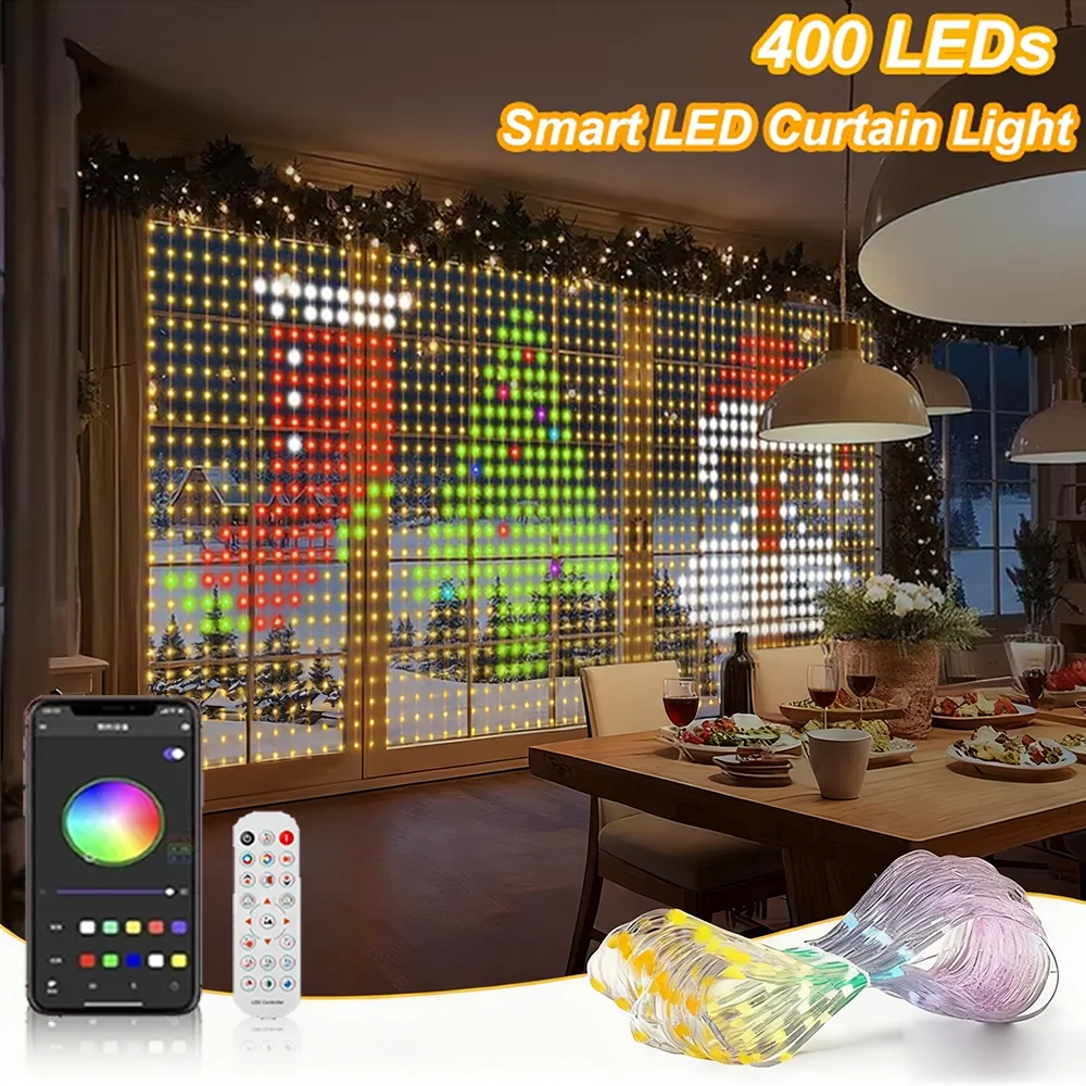 USB التوصيل نمط النص لتزيين غرفة الحفلات الذكية LED أضواء الستار RGB ضوء سلسلة App التحكم مقاوم للماء DIY بها بنفسك الجنية الخفيفة