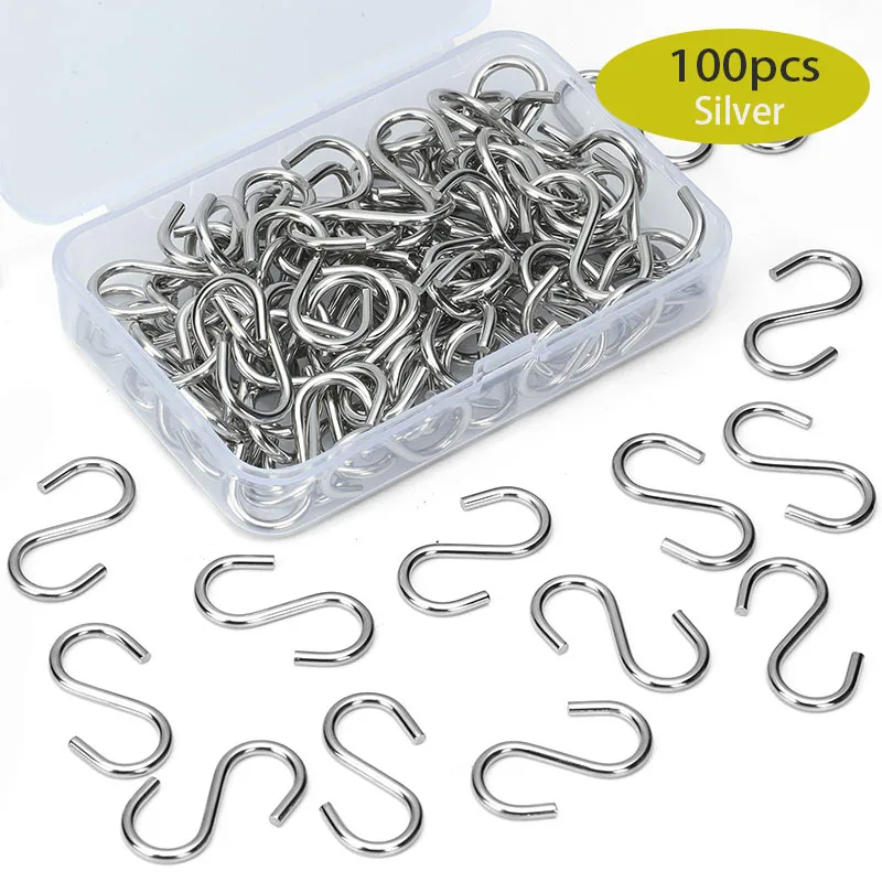 100 Stück 0,55 Mini S-förmige Metall-Ornament-Haken mit Aufbewahrungsbox für DIY-Handwerk, Schmuckanhänger, Weihnachtsbaumschmuck – Detail 8