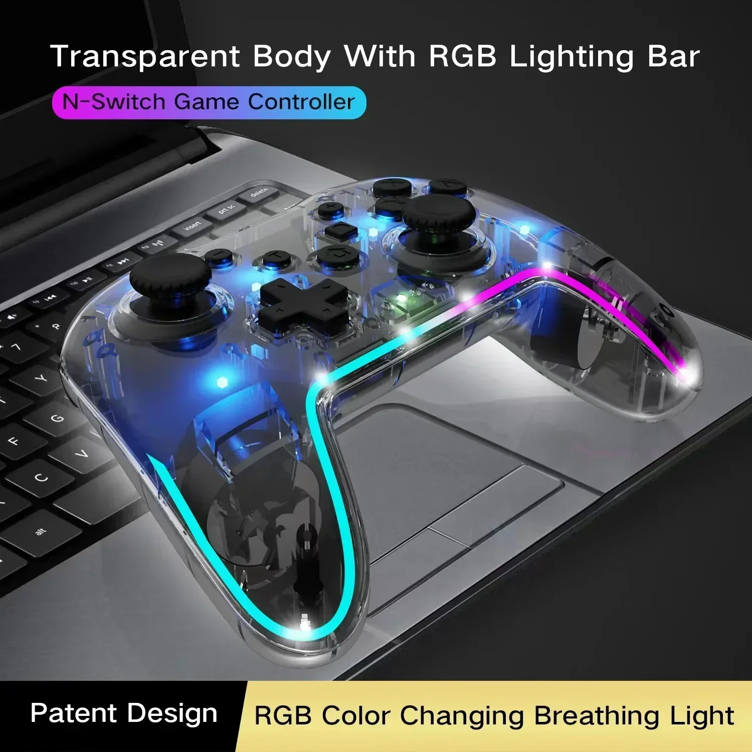 RGB Wireless Bluetooth Gamepads For Nintendo Switch Lite OLED/Android/IOS/PC/Mobile 6 Axis Dual Vibration Game Device Controller