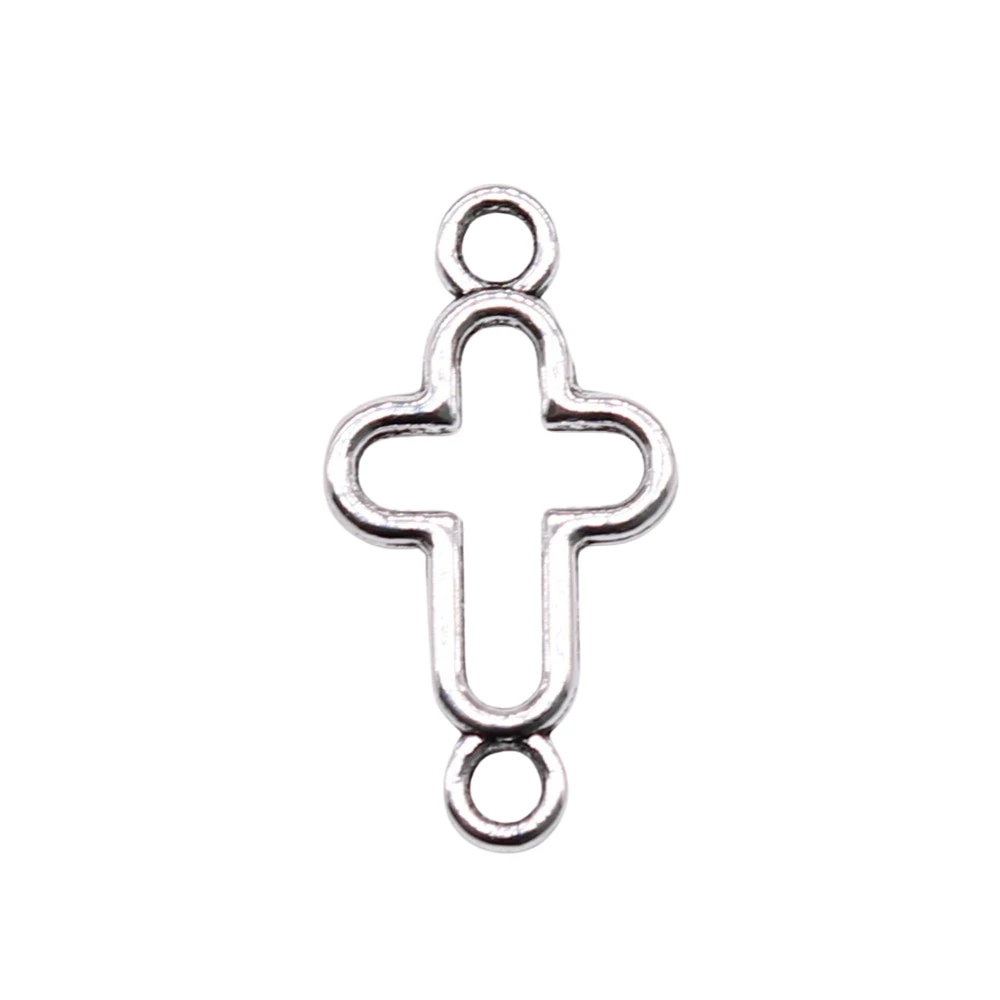 WYSIWYG 40pcs 20x11mm Hollow Cross Connector Charms For DIY Jewelry Making Antique Silver Color Zinc Alloy Charms image 3