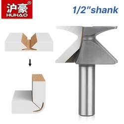 HUHAO 1/2 inch Shank Arc Bending Integrated Knife Milling Cutter For Woodworking 12mm Shank R18 R30 Router Bits Forming CNC Tool
