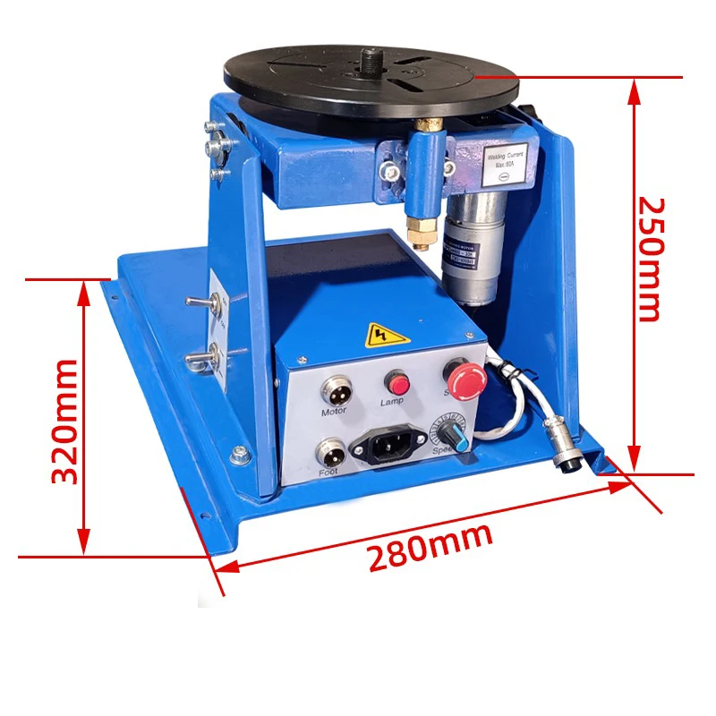 Rotary Welding Positioner Welding Turntable 10Kg Welding Positioner Turntable Tilt Table for Ring Welding with 65 Chuck